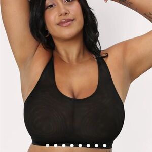 2/$30 Curvy Couture Black Sheer Mesh Bralette size large